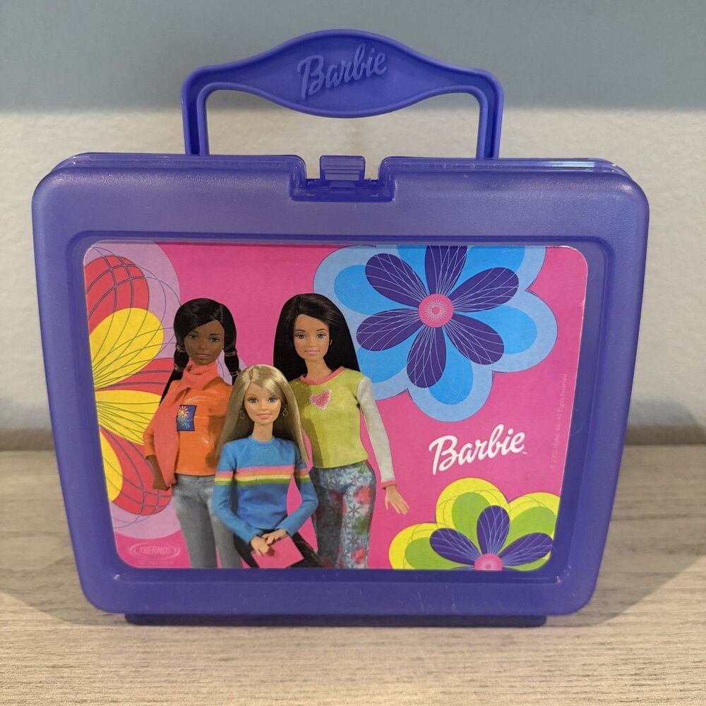 Vintage 90s Barbie & Friends Purple Plastic Lunch Box 1996 No Thermos